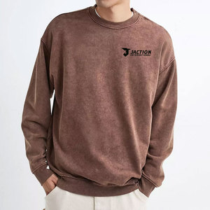 Venta Directa de Fábrica: Sudaderas Básicas con Lavado Ácido para Hombre, Ligeras y en Tallas Grandes - Product Image 1