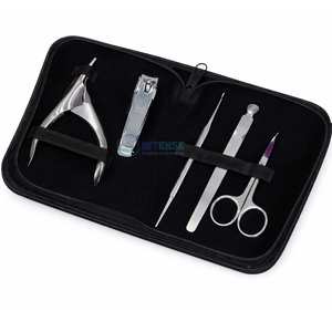 Juego de Herramientas Profesionales de Manicura y Pedicura de Acero Inoxidable, Kit de Cuidado de Uñas Enrollable con Estuche de Cuero PU Negro, Venta al por Mayor - Product Image 2