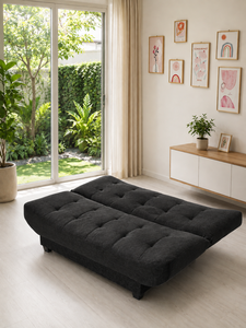 Sofá Cama Moderno Velva Negro, Sofá Cama Convertible para Sala de Estar, Apartamento, Hotel, Villa, Hospital, Fabricante de Telas Personalizadas - Product Image 4