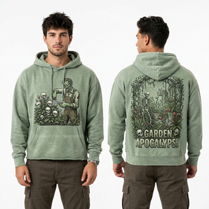 Haut de sport sans manches à capuche pour homme, gris délavé, motif Viking Blacksmith, style streetwear, effet usé, débardeur de gym - Product Image 3