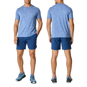 <b>Men</b>’s Compression <b>Shorts</b> <b>and</b> Shirt Breathable Stretch Gym Workout Fitness Training Sportswear <b>Set</b> for Athletic Performance. - Product Image 1