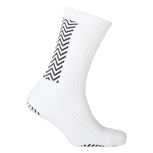 Anti Slip <b>Grip</b> Soccer <b>Socks</b> <b>White</b> Crew Athletic <b>Socks</b> With Black Zigzag Pattern And Anti Slip <b>Grip</b> Sole For Running And Sports - Product Image 3