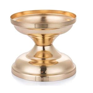 Bougeoir de luxe en or personnalisé Bougeoir à pilier vertical en métal structuré de manière unique pour la décoration de la maison pour Noël - Product Image 4