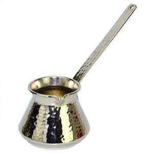 Cafetera Turca/Árabe Tradicional de Latón, Forma Estrecha, Apta para Alimentos, con Asa de Madera, para Estufa, Tetera - Product Image 6