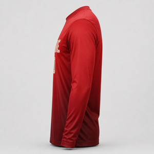 Men Red Long Sleeve Soccer Jersey Crew Neck Moisture Wicking Polyester Sublimated Print Team Name Front <b>Cheap</b> price OEM - Product Image 2