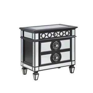 Comodino Varian II con finitura nera argento a specchio - Product Image 1