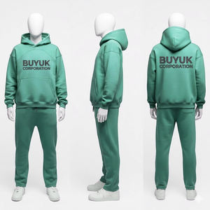 Sudadera con capucha y pantalones de chándal para hombre, estilo urbano, con lavado ácido, estampado puff, personalizados, de algodón ecológico, informales, tipo jogger - Product Image 6