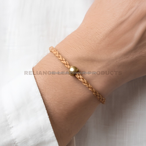 Cordón de Cuero Trenzado Natural de 5 mm, Cuerda de Cuero Genuino para Manualidades - Product Image 5
