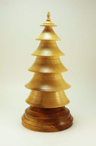 Sapin de Noël artisanal en bois massif de style vintage pour la décoration des fêtes - Taille et forme personnalisables - Product Image 4