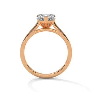 Elegant and Luxurious Promise Jewelry <b>Crafted</b> From 14k Rose Gold Pretty Prong Set Heart Cut Lab Grown Created Diamond <b>Ring</b> - Product Image 2