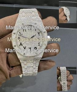 Reloj de Buceo Automático de Lujo con Diamantes VVS, Color Moissanita, Alarma, Estilo Hip Hop, Diseño de Diseñador, Mecánico, Acero Inoxidable, 10 Bar - Product Image 2