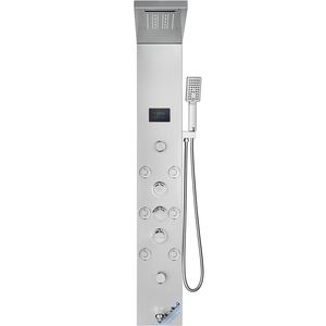 Pannello Doccia Idroelettrico con Schermo LED a 6 Modalità, 8 Getti Massaggianti, Funzioni Pioggia e Cascata per Accessori Bagno - Product Image 2