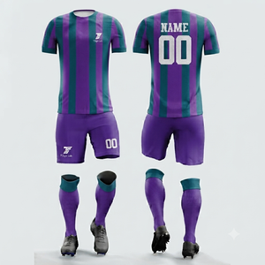 Uniformes de Fútbol Personalizados y Elegantes para Equipos, de Alta Calidad, 100% Poliéster, Manga Corta, Sublimados, de Secado Rápido - Product Image 1