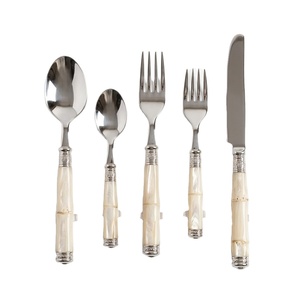 Luxury Stainless Steel Cutlery Set With Pearlescent White Mother Of Pearl Style <b>Handles</b> Hotel Restaurant Flatware Home Use - Product Image 1