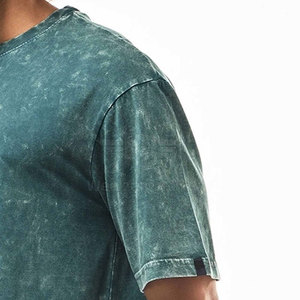 Camiseta con lavado ácido a la moda para hombre, colores descoloridos únicos, tela de algodón cómoda, atuendo informal moderno. - Product Image 6