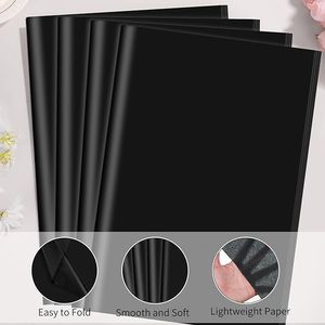 20 X 14 Pollici, 160 Fogli di Carta Velina Nera per Sacchetti Regalo, Progetti Fai-da-Te, Confezioni, Decorazioni per Feste di Compleanno - Product Image 1