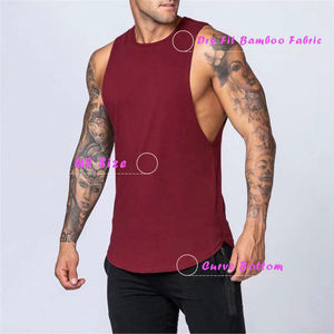 เสื้อกล้ามกีฬาผู้ชาย Tiki Taka Sports OEM สีแดงเลือดหมู คอกลม ระบายอากาศได้ดี ผลิตจากผ้าโพลีเอสเตอร์/คอตตอน สำหรับออกกำลังกายหรือใส่ลำลอง - Product Image 6