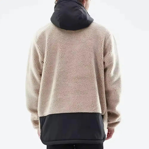 Sweat-shirt à capuche en polaire sherpa pour homme, coupe oversize, coupe-vent, color block, décontracté, pour l'hiver - Product Image 6