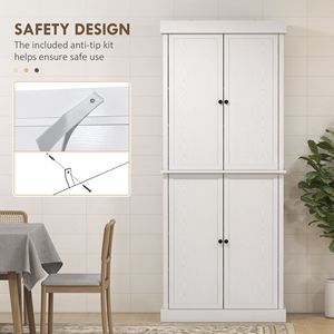 Elegant 72\" White <b>Kitchen</b> <b>Pantry</b> Cabinet with Storage Doors and Shelves - Product Image 6
