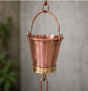 Chaîne de pluie décorative en cuivre pour gouttière, déversoir extérieur, drainage des eaux de pluie, fontaine suspendue pour jardin - Product Image 4