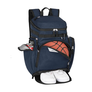 Sacs à dos de basketball personnalisés en polyester pour hommes et femmes, résistants à l'eau, avec poche pour ballon, design par sublimation pour équipe - Product Image 5