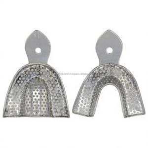 2 pièces de gouttières d'empreinte perforées en acier inoxydable extra-larges, supérieures et inférieures, pour moulage dentaire de la voûte complète, vente en gros, fabricant - Product Image 2