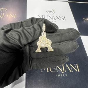 Colgante de Diamante con Certificado IGI, Plata S925, Chapado en Oro, Letra Personalizada, Diamante VVS, Colgantes Finos, Estilo Hip Hop, Unisex - Product Image 6