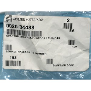 AMAT 0020-34488 ADAPTADOR, TIPO BULKHEAD, 5/8"-18 A - Equipo y Piezas de Semiconductores Trusted Global Legacy - Product Image 3