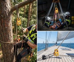 Polea única pequeña de aluminio para escalada con rodamiento de bolas para levantamiento de rescate - Product Image 3