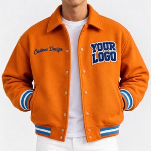 Chaqueta Universitaria Vintage Personalizada con Parches de Chenilla y Bordado de Letras, Estilo Béisbol, Ropa Casual Urbana - Product Image 3