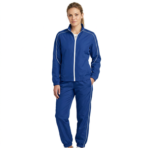Survêtement unisexe bleu à fermeture éclair intégrale, design sportif, respirant, en polyester, pour adulte, coupe classique, poches latérales - Product Image 6