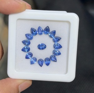 Saphir bleu naturel, pierre précieuse facettée, pierre précieuse pour la fabrication de bijoux, vente en gros, forme poire et 1 pièce ovale 7x5mm - Product Image 2