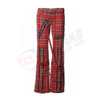 Pantalon à carreaux à la mode pour hommes et femmes Anti-rides Taille normale Pantalon Bondage imprimé pour dames-Pantalon gothique