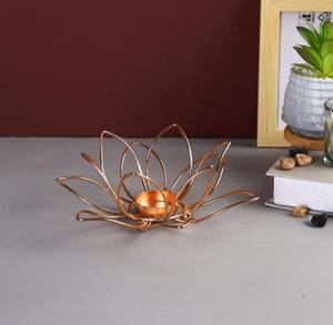 Support de bougie chauffe-plat en cuivre Lotus, résistant à la chaleur, décoration d'intérieur - Product Image 3
