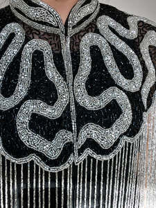 Jupe de danse de luxe faite à la main avec franges 3D, décorations en cristaux de verre perlés, strass lumineux et garniture en dentelle à coudre sur les vêtements - Product Image 6