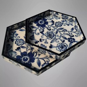 Star Crafts India Acacia Wood Handcrafted Polished Meena Painted Decor Serving Tray <b>Microwave</b> Safe Dishwasher Safe Kitchen - Product Image 6