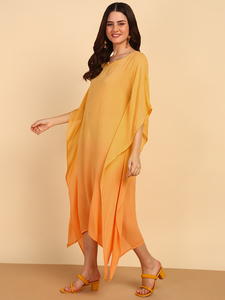High Quality Designer Rayon <b>Kaftan</b> Tie Dyed <b>Summer</b> Daily Wear Regular Fit Sweetheart neck at Best Price by Supplier - Product Image 4