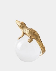 Sculpture de crocodile faite à la main, figurine animale contemporaine, décoration de table pour salon - Product Image 4