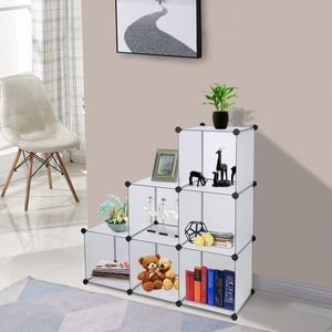 Contenitori di Stoccaggio Cubici Bianchi, Organizzatore per Armadio a 6 Cubi, Scaffali Fai-da-Te per Armadi e Guardaroba - Product Image 2