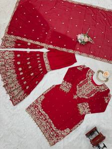Ethnic Charm 3 Piece Sharara Set Royal Grace Sharara Set Festive Glow Sharara Collection <b>Sequin</b> Work Thread Work Designer Sharar - Product Image 2