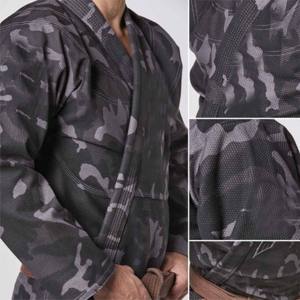 Kimono de Jiu Jitsu para Hombre, Negro con Camuflaje, Corte Regular, 100% Algodón, Duradero, para Artes Marciales - Product Image 6