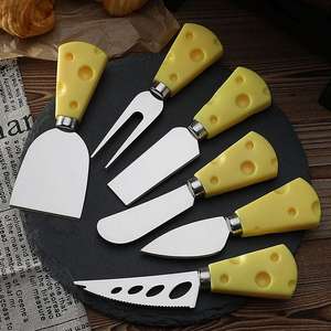 Ensemble de mini-couteaux à fromage en acier inoxydable avec manche en bois écologique de qualité supérieure, compatible lave-vaisselle, pour la cuisine à domicile - Product Image 3