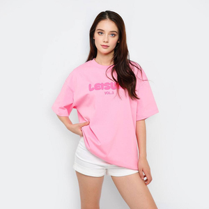 เสื้อยืดคอกลมทรงหลวม แขนสั้น ผ้าฝ้าย 100% สไตล์ลำลอง โอเวอร์ไซส์ สำหรับผู้หญิง สั่งทำขายส่งได้ - Product Image 2