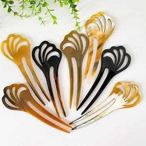 Épingle et bâtonnet à cheveux en corne de buffle avec texture naturelle, écologiques, faits à la main, outil de coiffure professionnel de haute qualité - Product Image 5