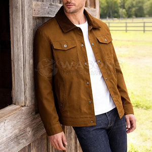 เสื้อแจ็คเก็ตลำลองสำหรับผู้ชาย แจ็คเก็ตทรัคเกอร์ คุณภาพพรีเมียม เสื้อคลุมลำลอง สไตล์สตรีทแฟชั่น - Product Image 3