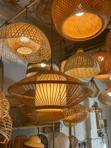 Handmade Rattan Cylinder <b>Lamp</b> <b>Shade</b> European Antique Eco-Friendly Hand Woven Finish Light Cover - Product Image 2