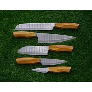 Professional 5-Piece Damascus Steel Handmade Chef Kitchen <b>Knives</b> Plastic Handles Drop Point <b>Blade</b> OEM Customizable-MS Enterprise - Product Image 3