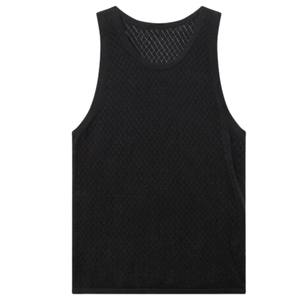 Men Sleeveless Knitted Vest Lightweight Diamond Texture <b>Tank</b> <b>Top</b> Casual Summer Pullover OEM Custom Bulk Supply - Product Image 1