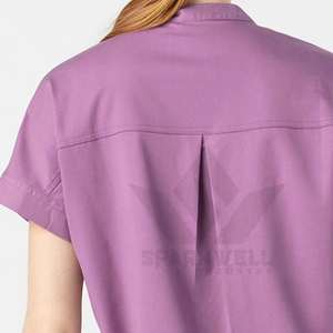 Conjunto de Uniforme Médico para Mujer, Blusa de Manga Corta con Cuello en V, Pantalones Jogger Cargo, Elásticos y Transpirables, Uniforme de Trabajo para Enfermeras - Product Image 5