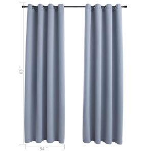 2 pezzi grigio 54 "x 63" tessuto oscurante tende con anelli Premium tende & mantovane - Product Image 5